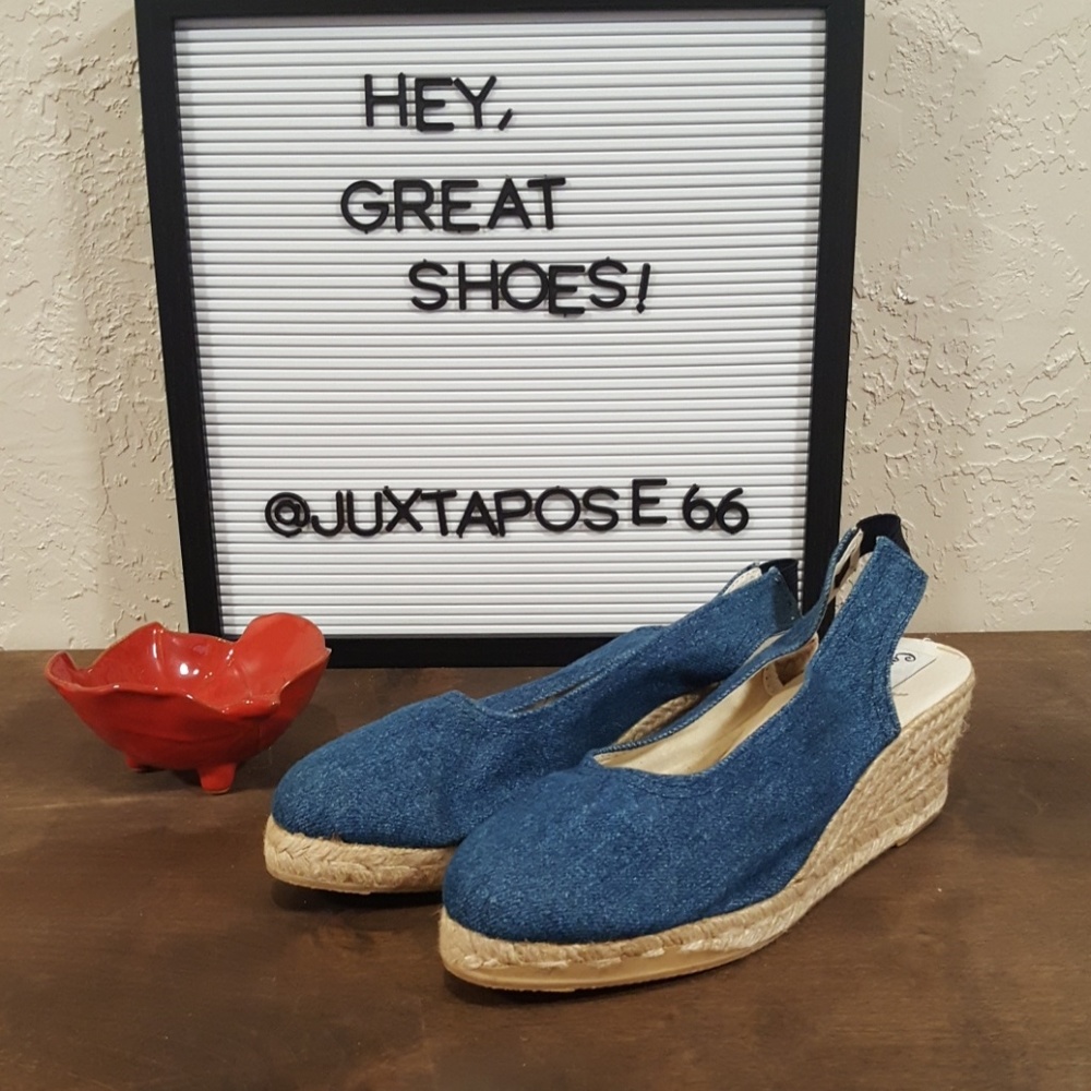 Coup d' etat denim espadrilles sz 10